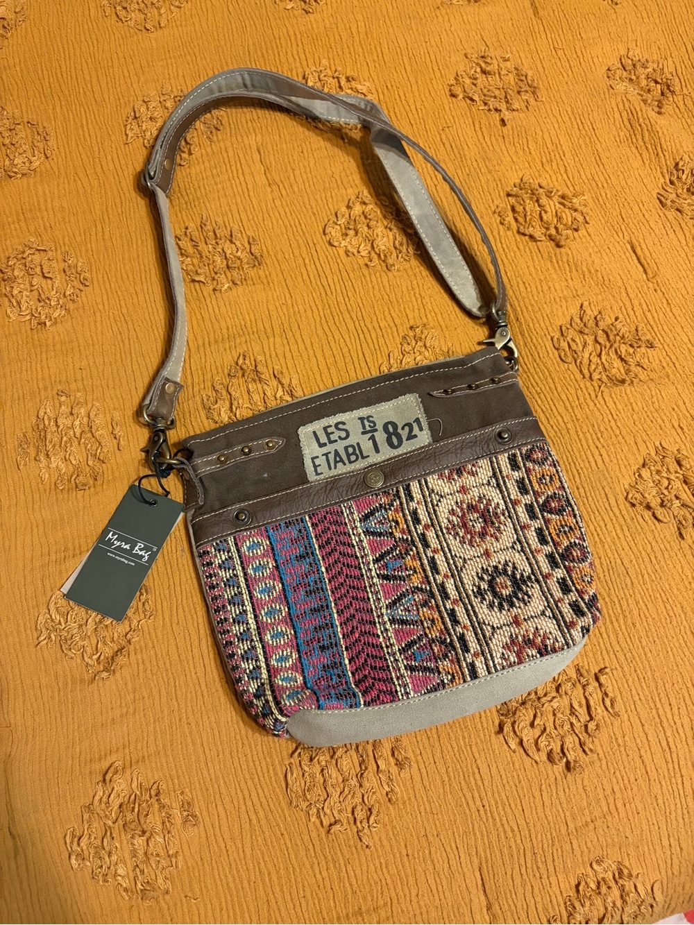New Boho Multicolor Woven Crossbody Bag by Myra Bag